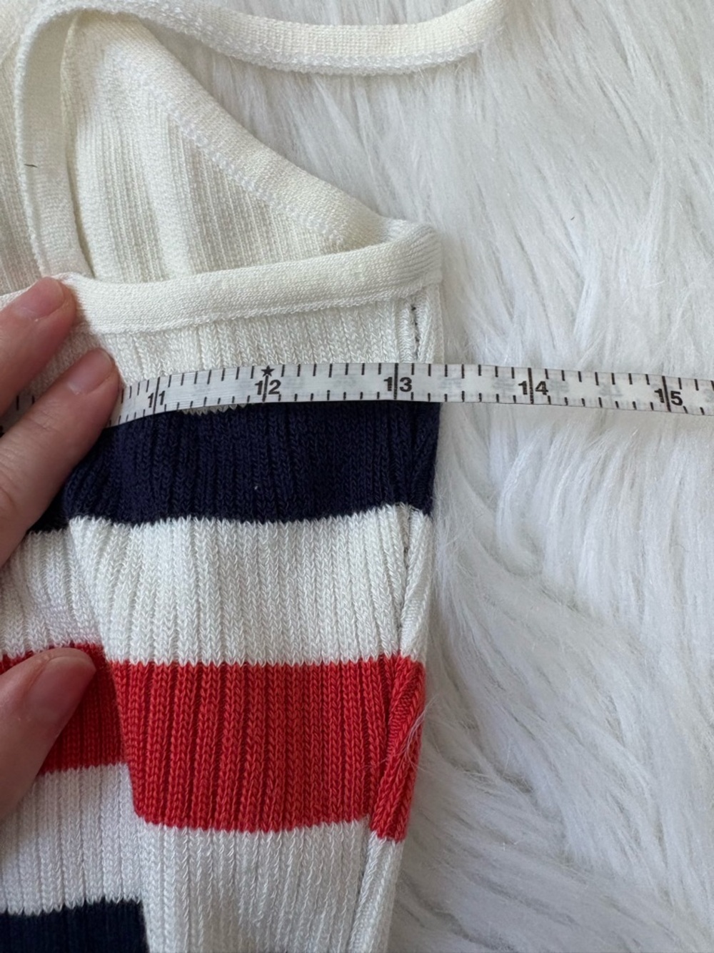 All American Classic Red White And Blue Sleeveless Ribbed Striped Knit Dress - Picture 4 of 5